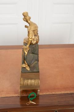 19th Century Napoleon III Fire Gilt Bronze Figural Mantel Clock - 1328977