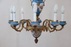 19th Century Napoleon III Gilded Bronze and Sevres Porcelain Antique Chandelier - 2230949