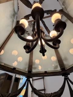 19th Century Napoleon III Iron and Tole Metal Lantern - 4620022