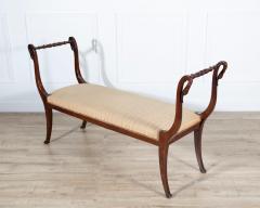 19th Century Neapolitan Empire Bench in Solid Mahogany with Swan Motifs - 4381187