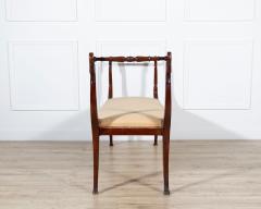 19th Century Neapolitan Empire Bench in Solid Mahogany with Swan Motifs - 4381195