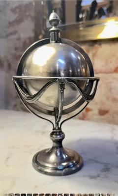 19th Century Neoclassical Silver Plated Globe Inkwell - 4230094