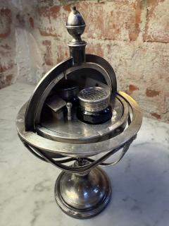 19th Century Neoclassical Silver Plated Globe Inkwell - 4230099