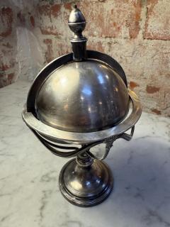 19th Century Neoclassical Silver Plated Globe Inkwell - 4230103