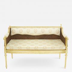 19th Century Neoclassical Style Carved Wood Settee - 2289471