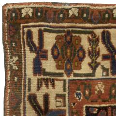 19th Century North West Persian Botanic Handwoven Wool Rug - 2460737
