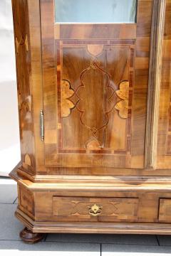 19th Century Nutwood Bookcase Cupboard with Marquetry Austria circa 1890 - 3483823