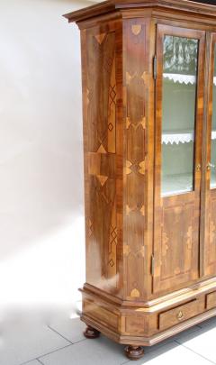 19th Century Nutwood Bookcase Cupboard with Marquetry Austria circa 1890 - 3483831