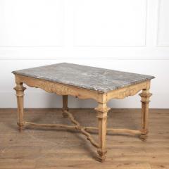 19th Century Oak and Marble Centre Table - 3559230