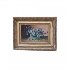 19th Century Oil Painting Jules Larcher French Still Life of Forget Me Nots - 3295923