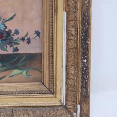 19th Century Oil Painting Jules Larcher French Still Life of Forget Me Nots - 3295924