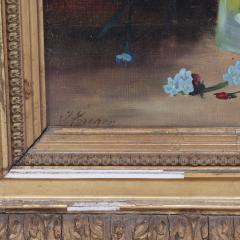 19th Century Oil Painting Jules Larcher French Still Life of Forget Me Nots - 3295926