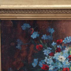 19th Century Oil Painting Jules Larcher French Still Life of Forget Me Nots - 3295927