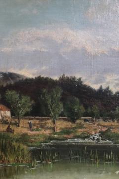 19th Century Oil Painting on Canvas Italian Landscape - 4028697