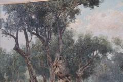 19th Century Oil Painting on Canvas Italian Olive Grove Landscape Signed - 4040681