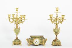 19th Century Onyx Gilt Three Piece Clock Garniture - 2539015