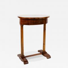 19th Century Oval Biedermeier Nutwood Side Table Austria circa 1830 - 4627083