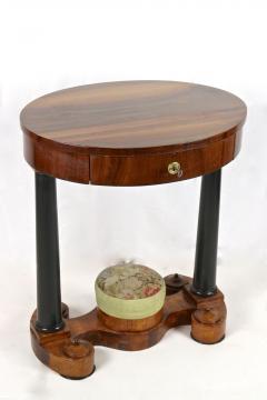 19th Century Oval Biedermeier Side Table Nutwood Hungary circa 1835 - 4583304