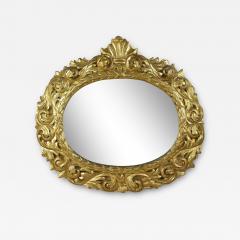 19th Century Oval Gilt Florentine Mirror Original Mirror Plate AT ca 1810 - 3979023