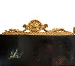 19th Century Painted Gilt Decorated 4 Panel Screen - 3761168