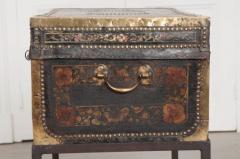 19th Century Painted Leather Chinese Export Trunk on Stand - 1420943