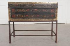 19th Century Painted Leather Chinese Export Trunk on Stand - 1420944