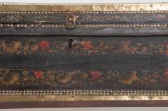 19th Century Painted Leather Chinese Export Trunk on Stand - 1420945