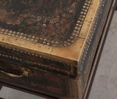 19th Century Painted Leather Chinese Export Trunk on Stand - 1420948