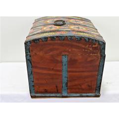 19th Century Painted Pine Marriage Trunk - 3730784