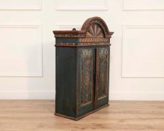 19th Century Painted Sk ne Wall Cabinet with Reeded Doors Sweden - 4481069