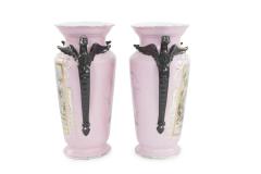 19th Century Pair Austrian Hungarian Porcelain Vase - 2299605