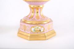 19th Century Pair Gilt Porcelain Decorative Urns Vases - 1943883