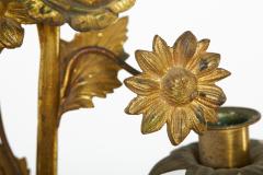 19th Century Pair Italian Gilt Brass Candleholders - 2538957