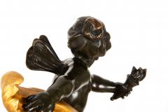 19th Century Pair Louis XV Style Bronze Fireplace Chenets with Putto Sculpture - 4794192