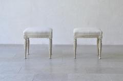 19th Century Pair Of Swedish Gustavian Period Stool In Original Paint - 1675471