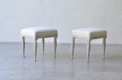 19th Century Pair Of Swedish Gustavian Period Stool In Original Paint - 1675472