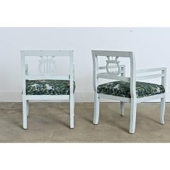 19th Century Pair of Biedermeier Painted Armchairs in New Upholstery - 4688244