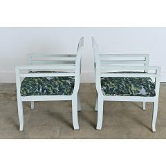 19th Century Pair of Biedermeier Painted Armchairs in New Upholstery - 4688246