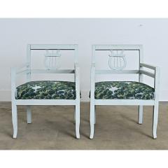 19th Century Pair of Biedermeier Painted Armchairs in New Upholstery - 4688266