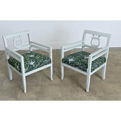 19th Century Pair of Biedermeier Painted Armchairs in New Upholstery - 4688270