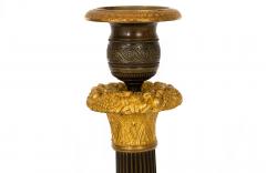 19th Century Pair of French Charles X Gilt Patinated Bronze Candlesticks - 4502309