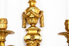 19th Century Pair of French Louis XVI Style Two Light Wall Sconces Candelabra - 4734872