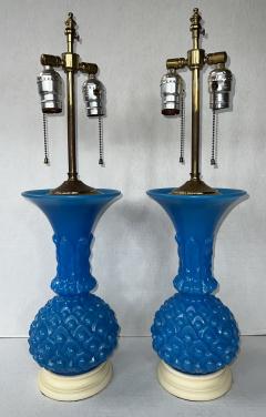 19th Century Pair of French Vintage Opaline Glass Vases as Lamps - 3371533