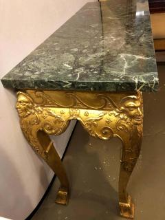 19th Century Pair of George II Style Carved Giltwood Marble Top Console Tables - 1303508