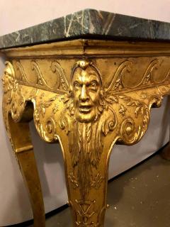 19th Century Pair of George II Style Carved Giltwood Marble Top Console Tables - 1303509