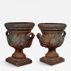 19th Century Pair of Iron Garden Urns - 421879