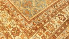 19th Century Persian Malayer Orange Rust Brown and Cool Blue Grey Wool Runner - 2461921