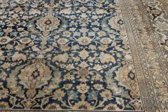 19th Century Persian Meshad Botanic Handwoven Wool Rug - 4009245