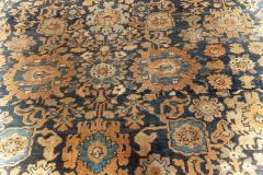 19th Century Persian Sultanabad Blue Brown Handmade Wool Rug - 2465187