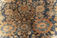 19th Century Persian Sultanabad Blue Brown Handmade Wool Rug - 2465188